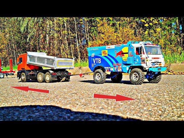 Kamaz MASTER 4x4 vs Mercedes 6x4 ... Truck pulling! ... RC Trucks