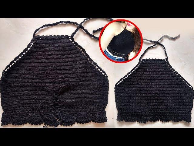 How to Knit BEAUTIFUL CROP TOP | Easy and Fast | Crochet Fabrics