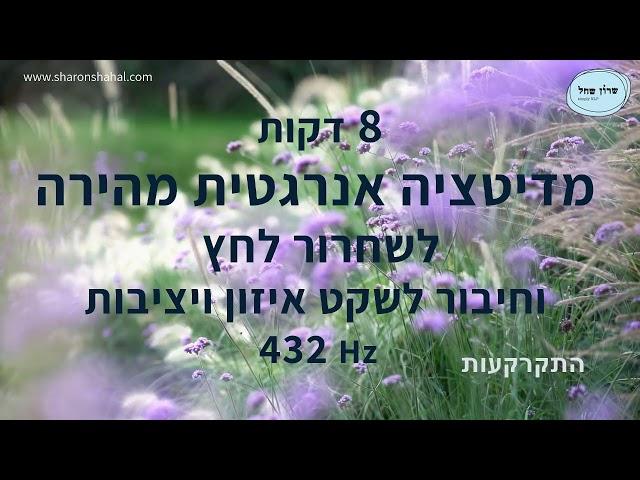 שמונה דקות של מדיטציה אנרגטית מהירה לשחרור לחץ וחיבור לשקט איזון ויציבות ב 432 הרץ-  קרקוע והתעלות.