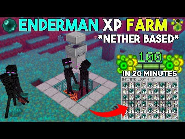 NETHER BASED ENDERMAN XP FARM IN MINECRAFT BEDROCK 1.19(MCPE/XBox/Console/Nintendo/Ps4/Windows10)