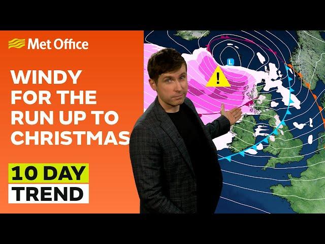 10 Day Trend 18/12/2024 – Calming down for Christmas – Met Office weather forecast UK