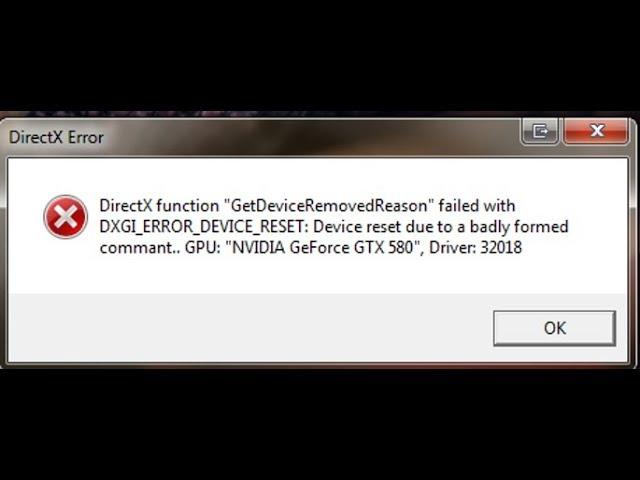 How to fix Directx function "GetDeviceRemovedReason" -FIX 2019 - Windows 10 - Any Games