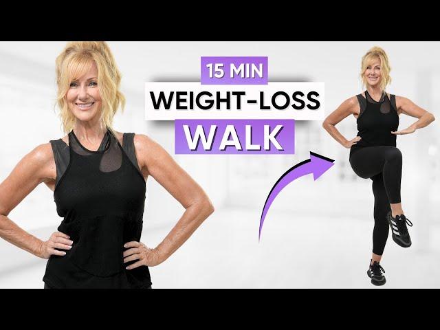 Best Walking Exercise For Weight loss - 15 Minute Walk At Home Women Over 50!