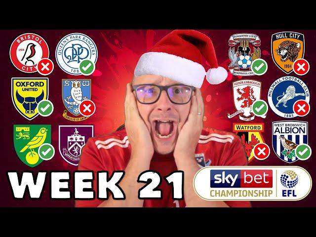 2024/25 Championship Predictions - Matchday #21