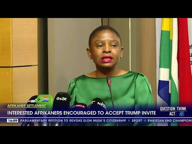 Interested Afrikaners encouraged to accept Trump invite