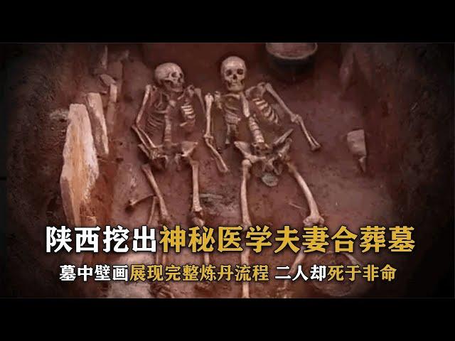 陕西挖出医学夫妻合葬墓，满墙壁画惊呆众人，尸骨胯部长出结晶？