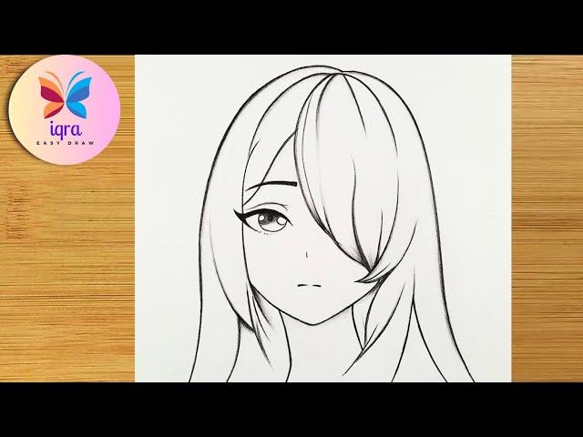 Easy Anime Drawing/How to Draw Anime Girl Step-by-Step | Pencil Sketch Drawing For Beginners | Art