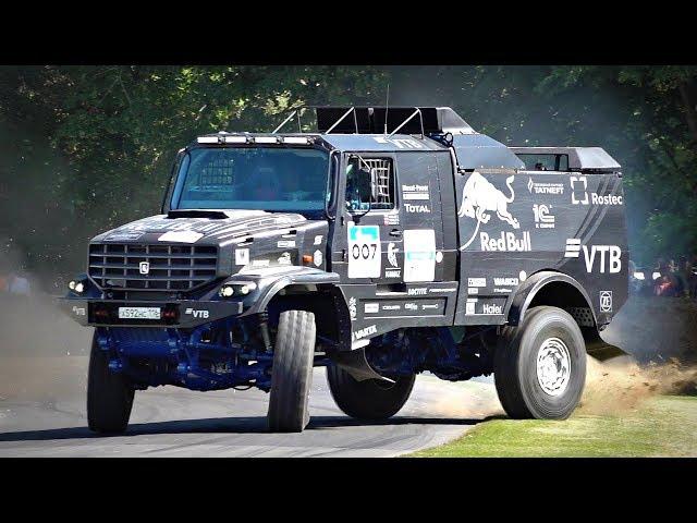 1000HP 10-Ton Kamaz Dakar Truck Going Sideways Up The Goodwood Hill | 12.5 Liter Diesel V8