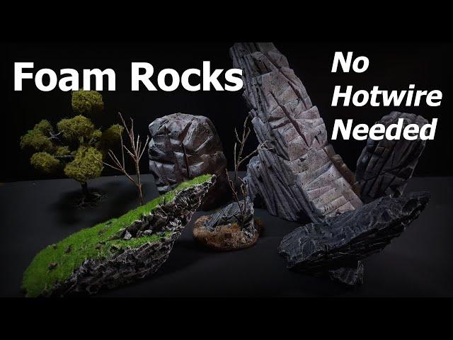 How to Make Foam Rocks for Wargaming Terrain without a Hotwire Foam Cutter - Easy Tabletop Terrain