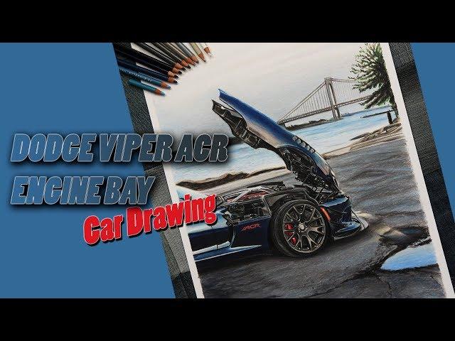 DODGE VIPER ACR V10 Engine Realistic Car Art Drawing | Orhan Ozvatan