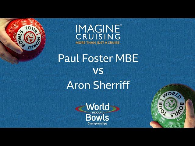 World Indoor Bowls Championship 2024 Paul Foster MBE vs Aron Sherriff - Day 11 Match 1