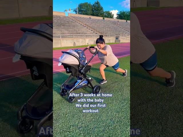 Postpartum fitness journey! First workout with newborn! #newborn #postpartum #mom