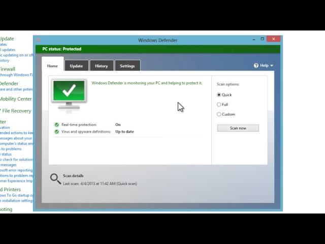 Windows 8 - How To Disable Anti-Virus Software Windows Defender