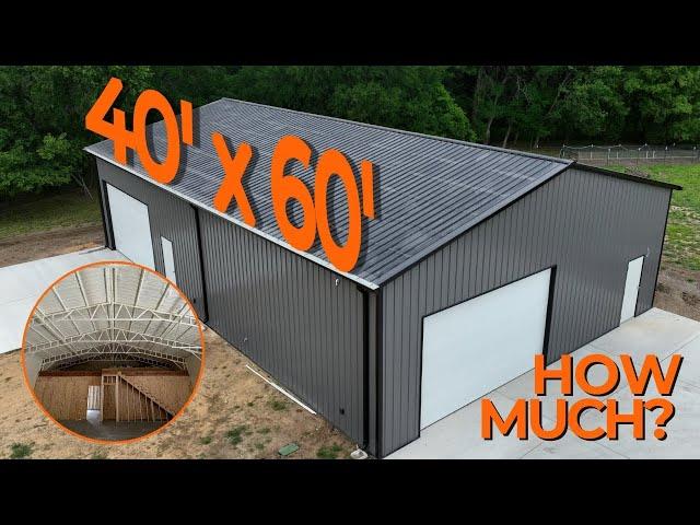 How much is a 40'x60' Metal Building with Concrete and Insulation | WolfSteel Buildings