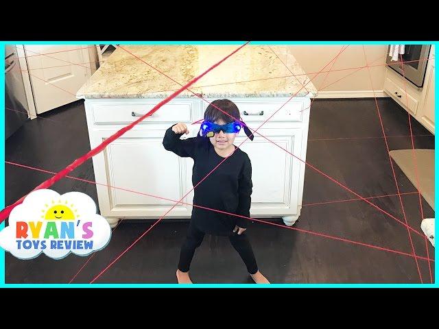 Spy Kid Laser in the House Family Fun Activities Playing Indoor Spy Gear Toys for Kids Video