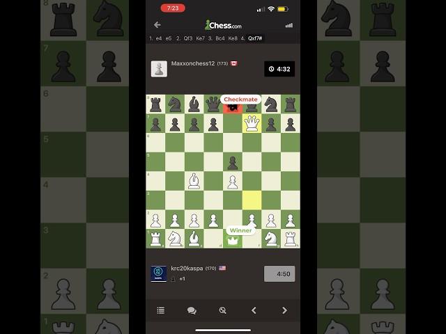 “4 Moves to Checkmate – Easy Chess Win!” #chess #brilliantmove #chessgame #newchess #chesstv