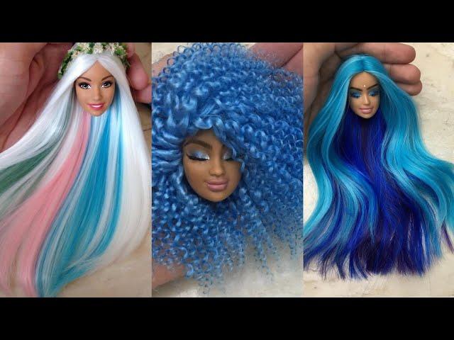 Disney Princess Doll Makeover ~ DIY Miniature Ideas for Barbie - Wig, Dress, Faceup, and More! DIY