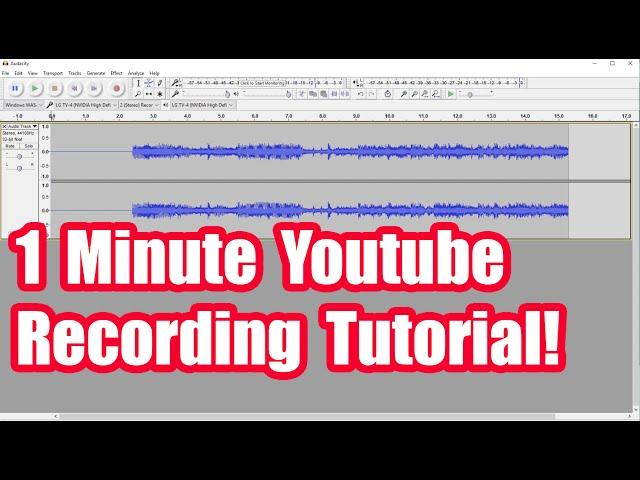 Recording Youtube Audio With Audacity  (Fast Tutorial)