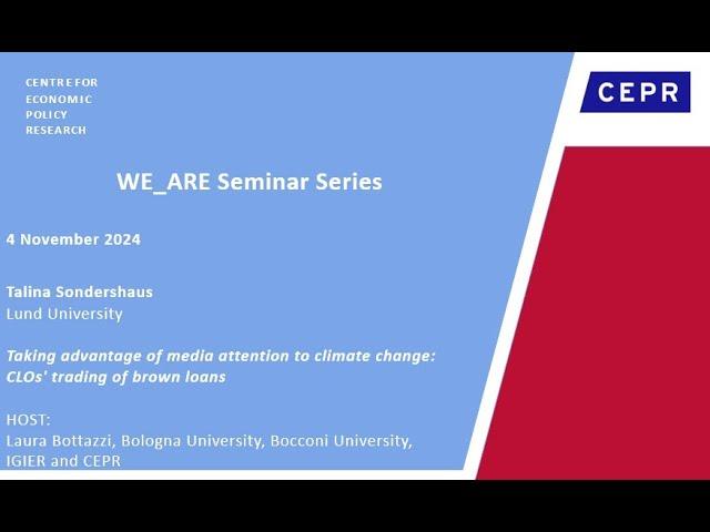 WE_ARE Seminar Series, Talina Sondershaus, Lund University, 4 November 2024