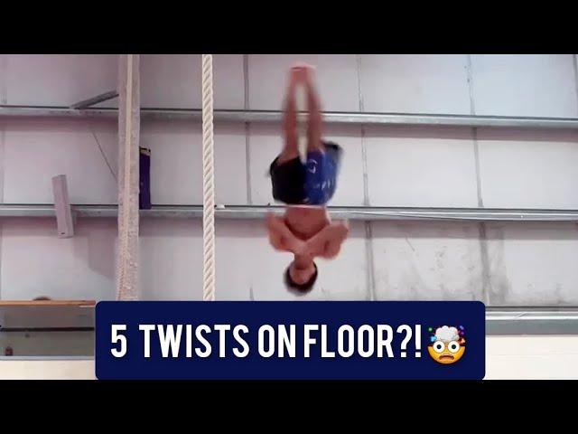 Jake Jarman  attempt at Quintuple Twists on Floor  - 2022 Gymnastics training