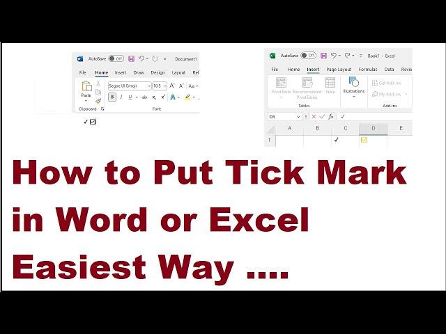 How to Put Tick Mark in Word or Excel Easiest Way