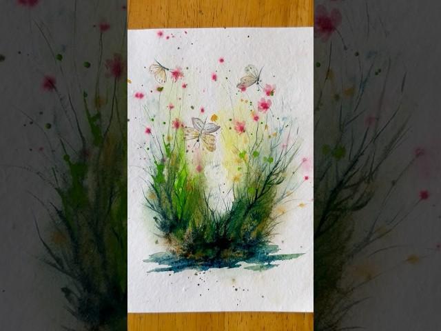 Magical Watercolor Meadow with Butterflies | Wet-on-Wet Loose Floral Painting 