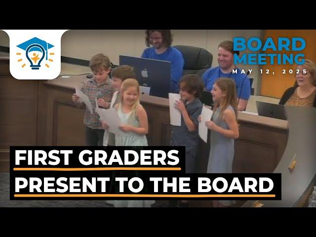 Sunflower First Graders Present to the Board | Board Meeting Clip | May 12, 2025