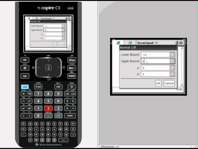 TI-NSPIRE Z score to Pval & Pval to Zscore NormCDF invNorm