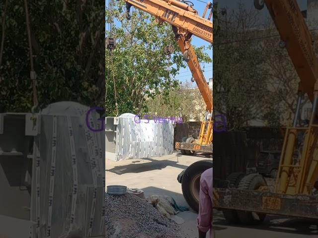 hydraulic #Power #Press 3unloading and #shifting 9 ton #weight to #hydra #crane