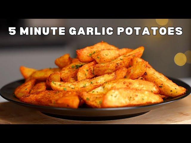 Mix Potatoes in Garlic then Fry! So Delicious!