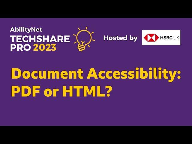 Document Accessibility  PDF or HTML - TechSharePro 2023