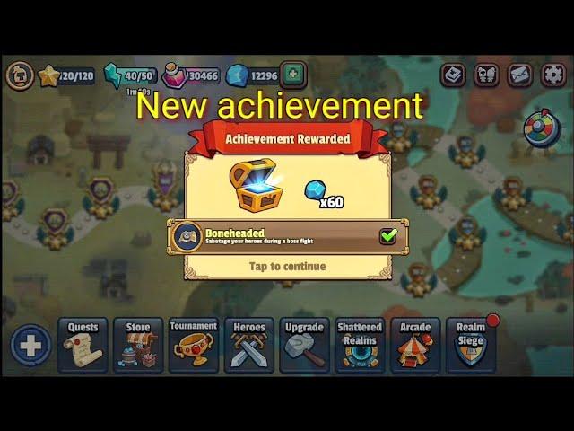 Realm defense achievements - how to achieve boneheaded mission