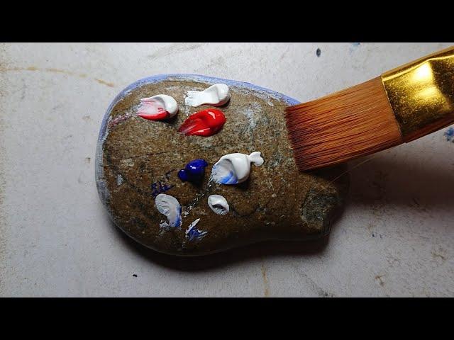 Love in the Ocean: Whale Couple Painting on Rock | Acrylic Painting on Stone Tutorial for Beginners