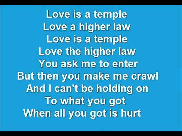 U2 - One with lyrics