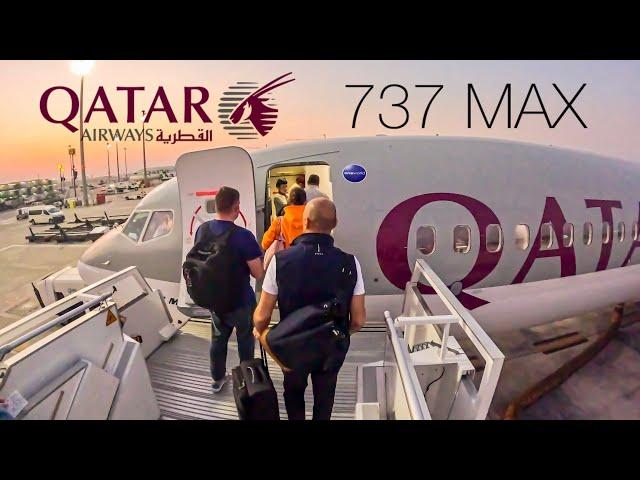 QATAR Airways B737 MAX + Lounge  Doha - Abu Dhabi  [FULL FLIGHT REPORT]