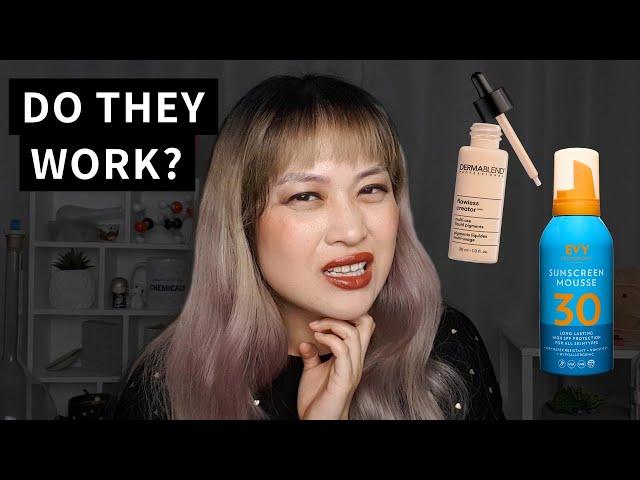 Do They Work? Evy Sunscreen, Dermablend Drops | Lab Muffin Beauty Science