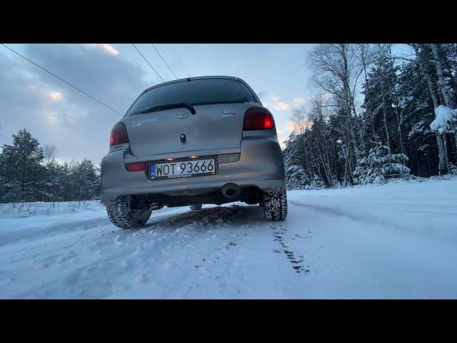 Toyota Yaris Ts 1.5 106hp 2002 Stock Exhaust Sound Winter Fun