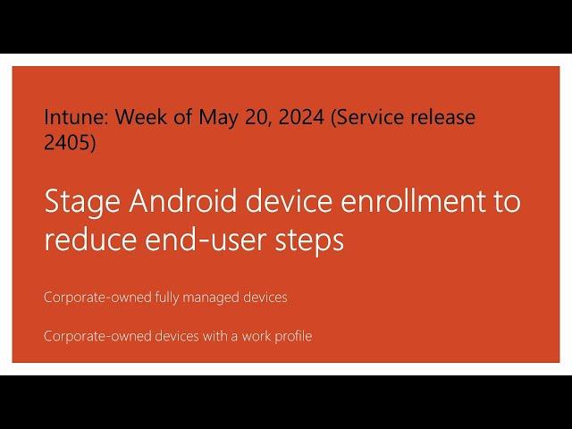 Stage Android device enrollment | Microsoft Intune new