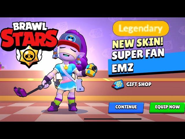 New Skin Super Fan EMZ From Legendary Starr Drop Brawlstars #brawlstars #legendarystarrdrop #EMZ