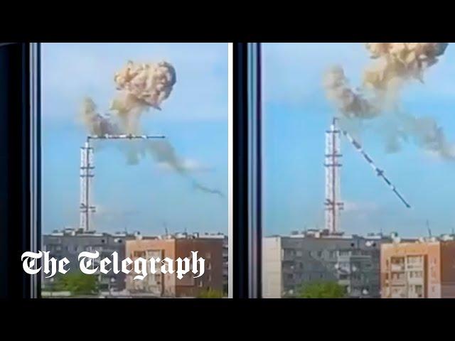 Russian rockets destroy Kharkiv television tower