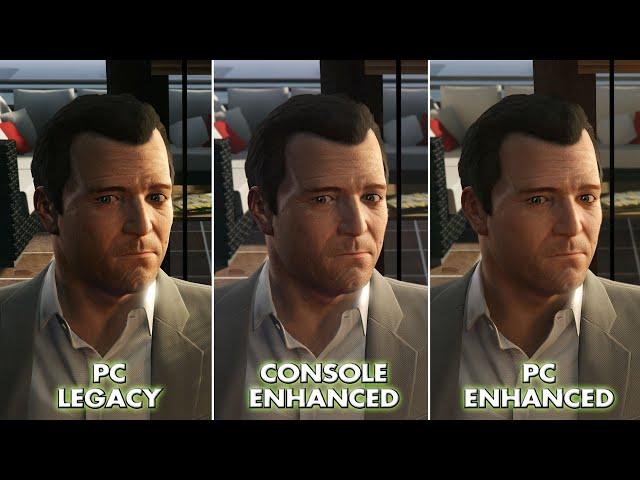 Grand Theft Auto V - PC Enhanced VS Legacy VS Console Visual Comparison