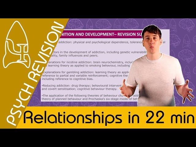 Relationships - AQA Psychology in 22 MINS! *NEW* Quick Revision for Paper 3