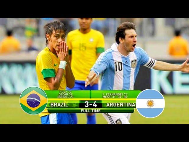 Lionel Messi Showing His Class vs Neymar jr & Brazil in 2012 | Messi Hat Trick | Brazil vs Argentina