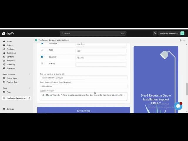 YouQuote | Quote List Page Data Settings in Admin | Shopify | SolverCircle