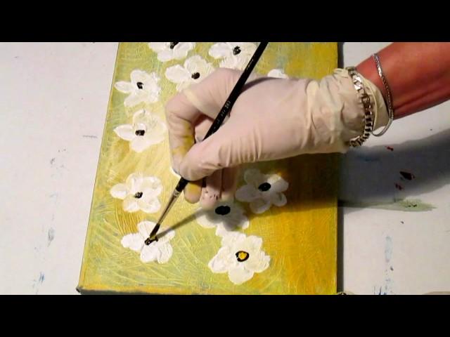 Рисуем ромашки. Как нарисовать ромашки акриловой краской. Рисуй со мной.Daisies