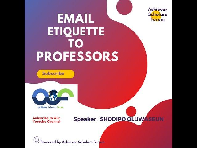 Email etiquette to professors