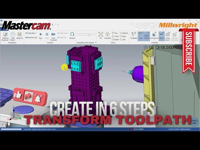 Mastercam Transform Toolpath Tutorial | 4th Axis Machining on HMC