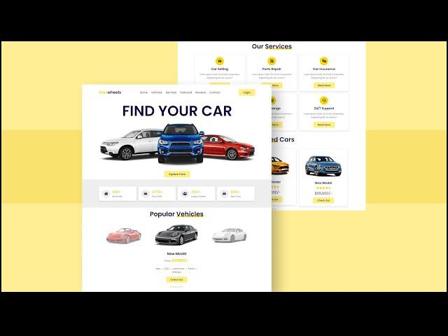 Create A Responsive Car Selling Website Design Using HTML - CSS - JavaScript || Step By Step