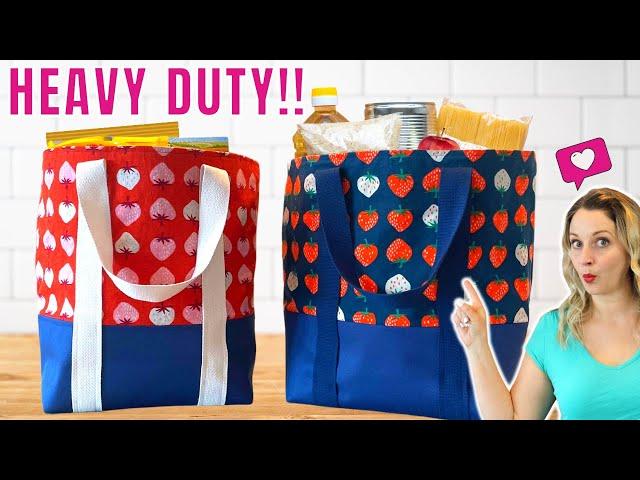 How to Sew a Reusable Grocery Bag / Heavy Duty & Leak Proof!!