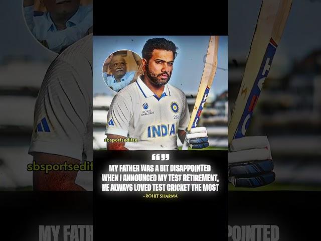 Rohit Sharma Reveals Father's Reaction On Test Retirement